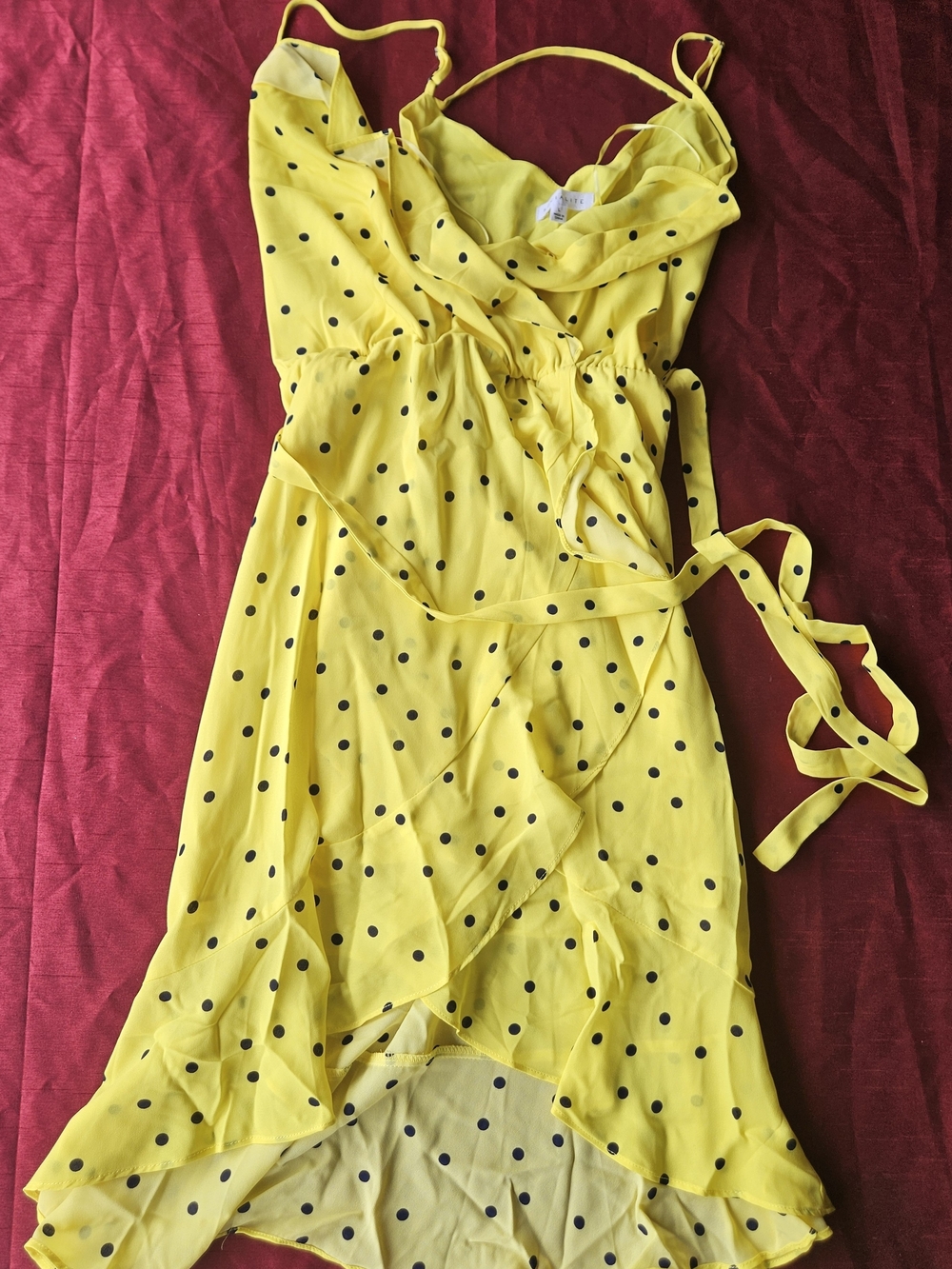 Socialite Bright Yellow Dress with Subtle Dot Detail